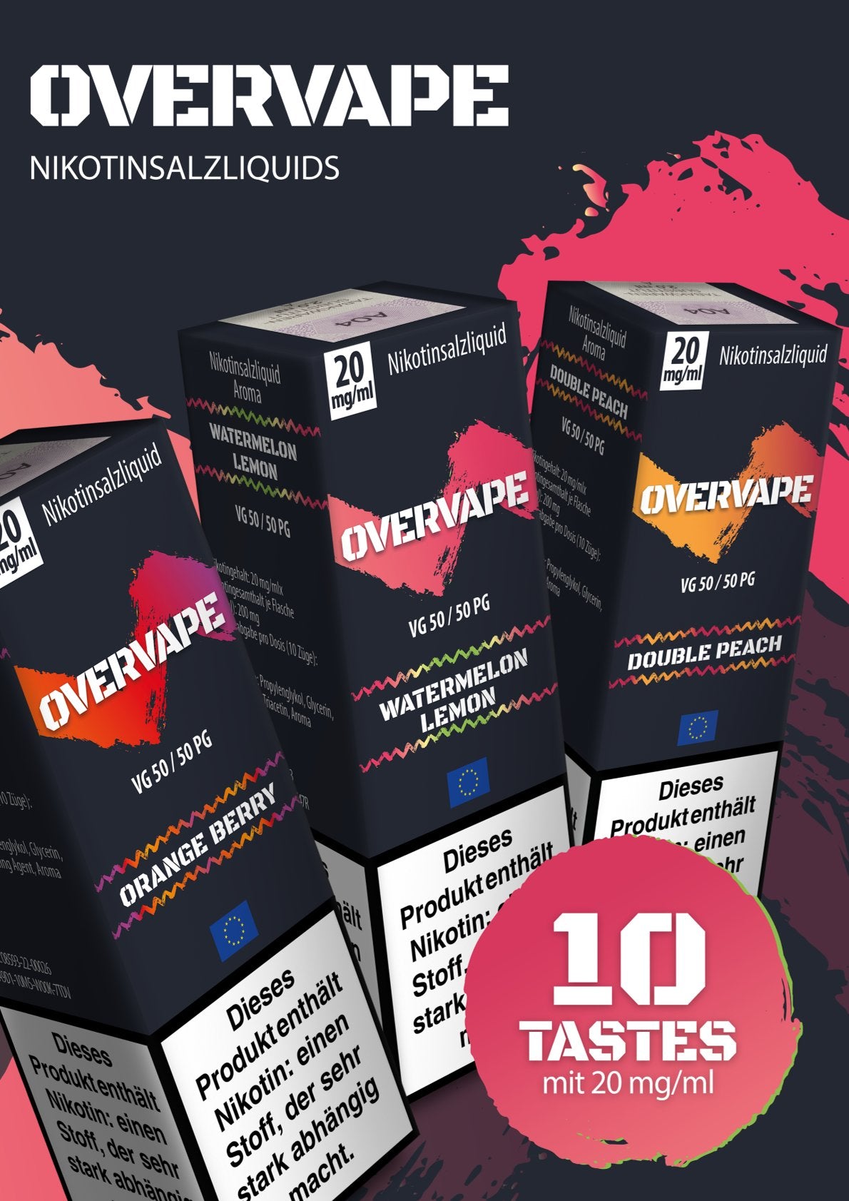Overvape Nikotinsalz Liquid – 10ml in 30 Geschmacksrichtungen